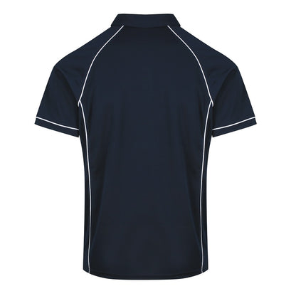 Aussie Pacific N1310 Mens Endeavour Polo - Navy/White - Back View