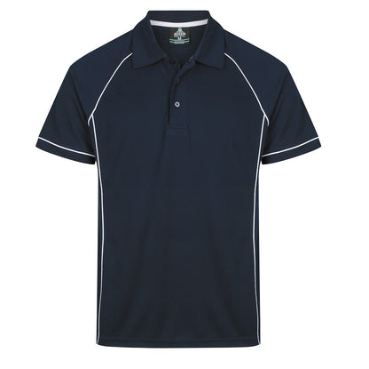 Aussie Pacific N1310 Mens Endeavour Polo - Navy/White - Front View