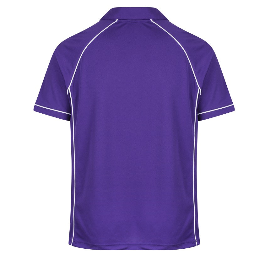 Aussie Pacific N1310 Mens Endeavour Polo - Purple/White - Back View