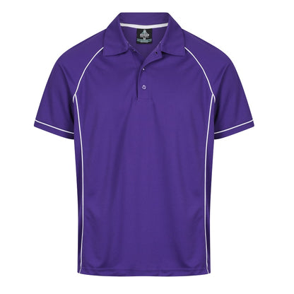 Aussie Pacific N1310 Mens Endeavour Polo - Purple/White - Front View