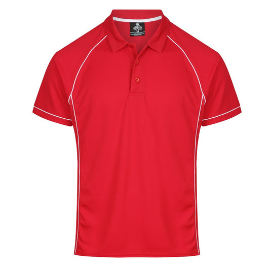 Aussie Pacific N1310 Endeavour Mens Polo Pacific Red/White