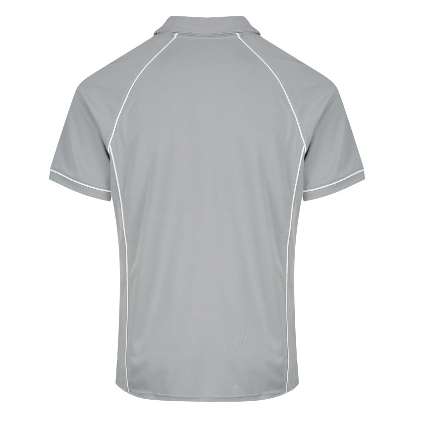 Aussie Pacific N1310 Mens Endeavour Polo - Silver/White - Back View