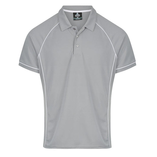 Aussie Pacific N1310 Endeavour Mens Polo Pacific Silver/White