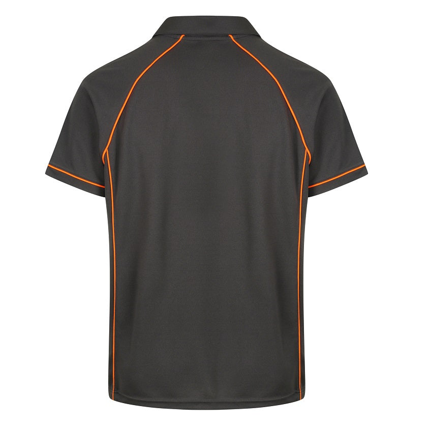 Aussie Pacific N1310 Mens Endeavour Polo - Slate/Orange - Back View
