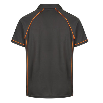 Aussie Pacific N1310 Mens Endeavour Polo - Slate/Orange - Back View