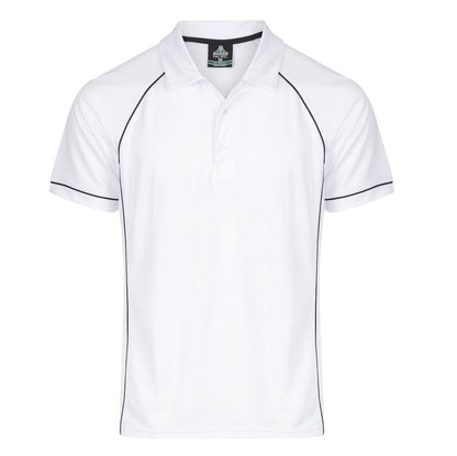 Aussie Pacific N1310 Endeavour Mens Polo Pacific White/Navy