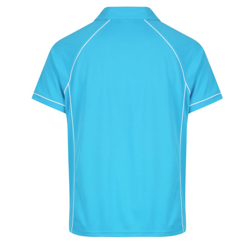 Aussie Pacific N1310 Mens Endeavour Polo - Pacific Blue/White - Back View