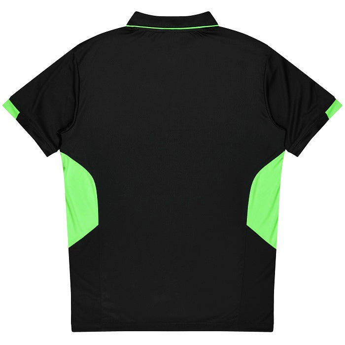 Aussie Pacific N1311 Tasman Mens Polo Black/Neon Green