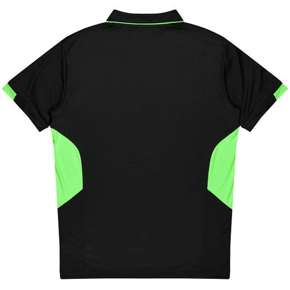 Aussie Pacific N1311 Tasman Mens Polo Black/Neon Green