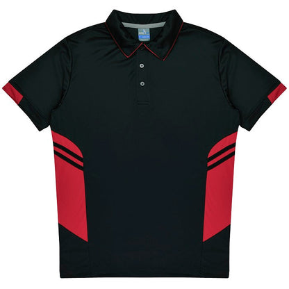 Aussie Pacific N1311 Tasman Mens Polo Black/Red