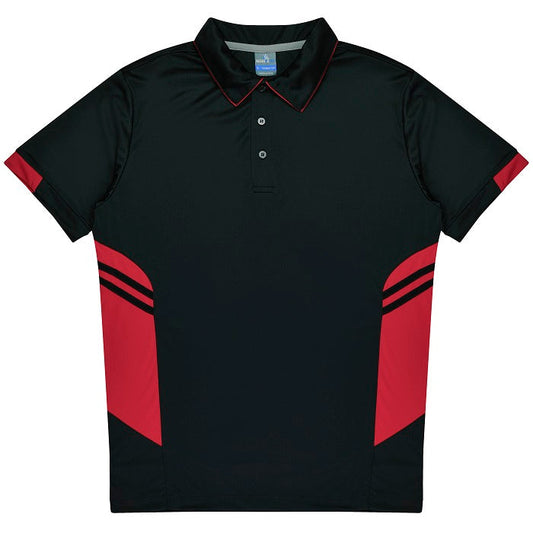 Aussie Pacific N1311 Tasman Mens Polo Black/Red