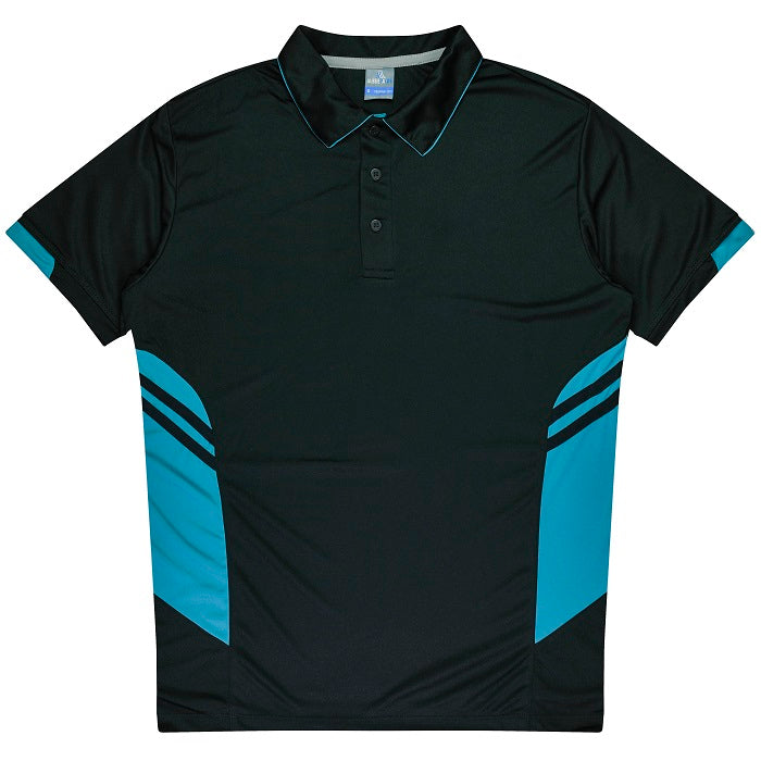 Aussie Pacific N1311 Tasman Mens Polo Black/Teal