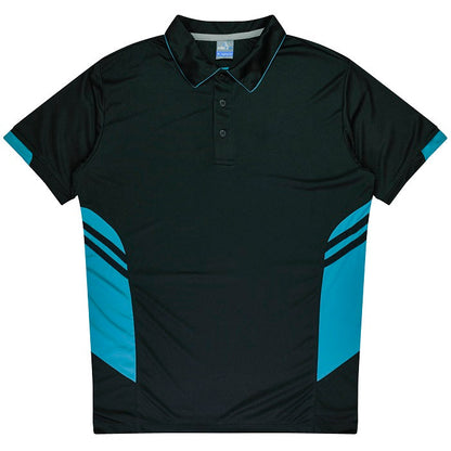 Aussie Pacific N1311 Tasman Mens Polo Black/Teal