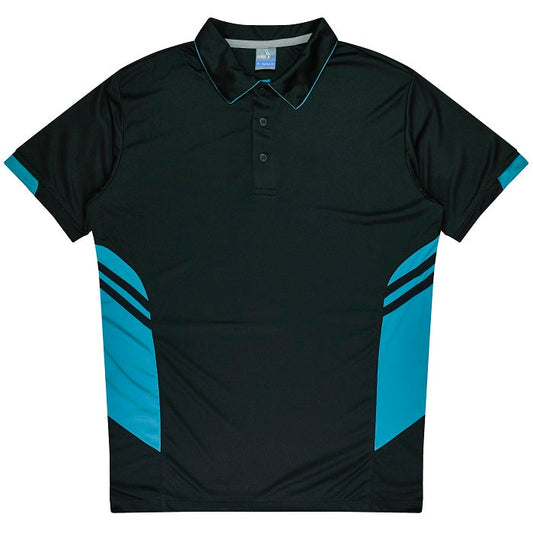 Aussie Pacific N1311 Tasman Mens Polo Black/Teal