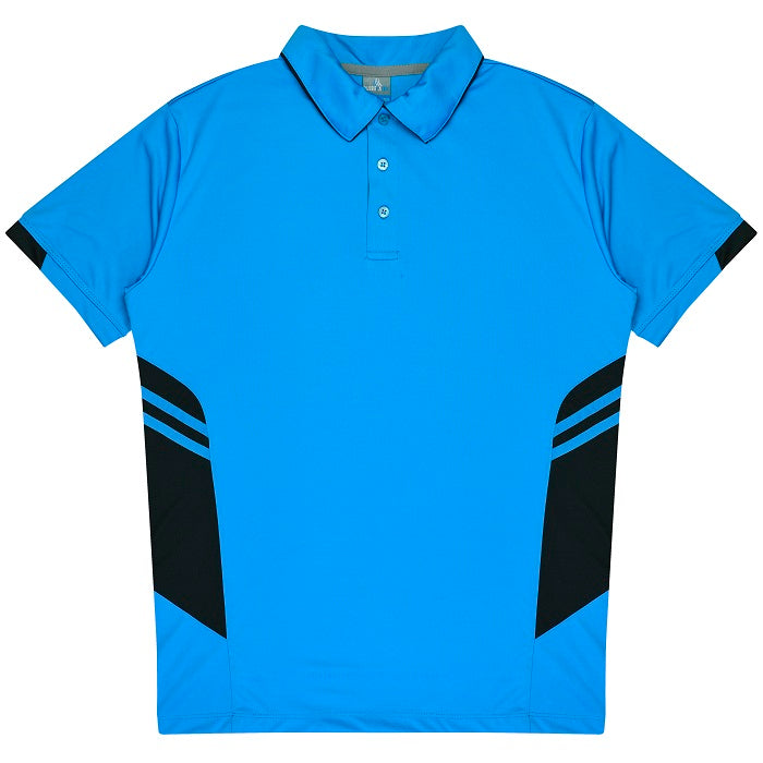 Aussie Pacific N1311 Tasman Mens Polo Cyan/Black