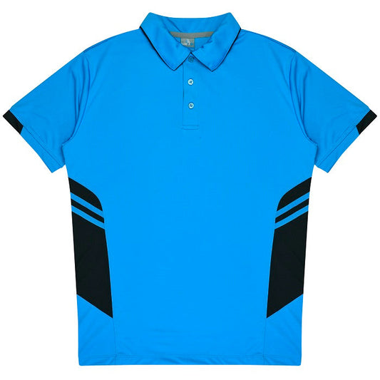 Aussie Pacific N1311 Tasman Mens Polo Cyan/Black
