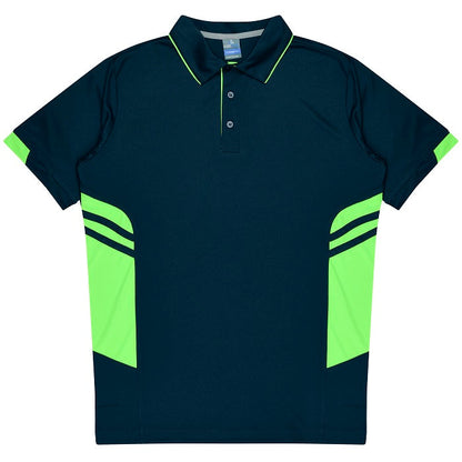 Aussie Pacific N1311 Tasman Mens Polo Navy/Neon Green
