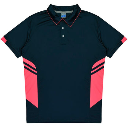 Aussie Pacific N1311 Tasman Mens Polo Navy/Neon Pink