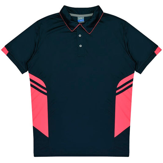 Aussie Pacific N1311 Tasman Mens Polo Navy/Neon Pink
