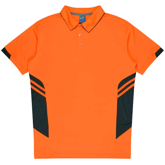 Aussie Pacific N1311 Tasman Mens Polo Neon Orange/Slate