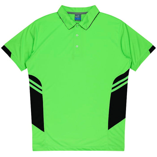 Aussie Pacific N1311 Tasman Mens Polo Neon Green/Black