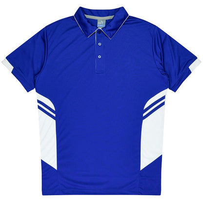 Aussie Pacific N1311 Tasman Mens Polo Royal/White