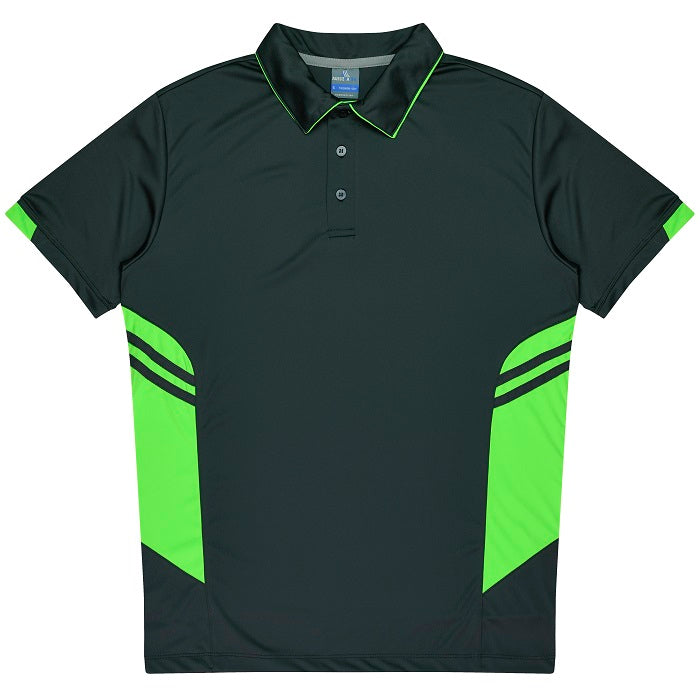 Aussie Pacific N1311 Tasman Mens Polo Slate/Neon Green