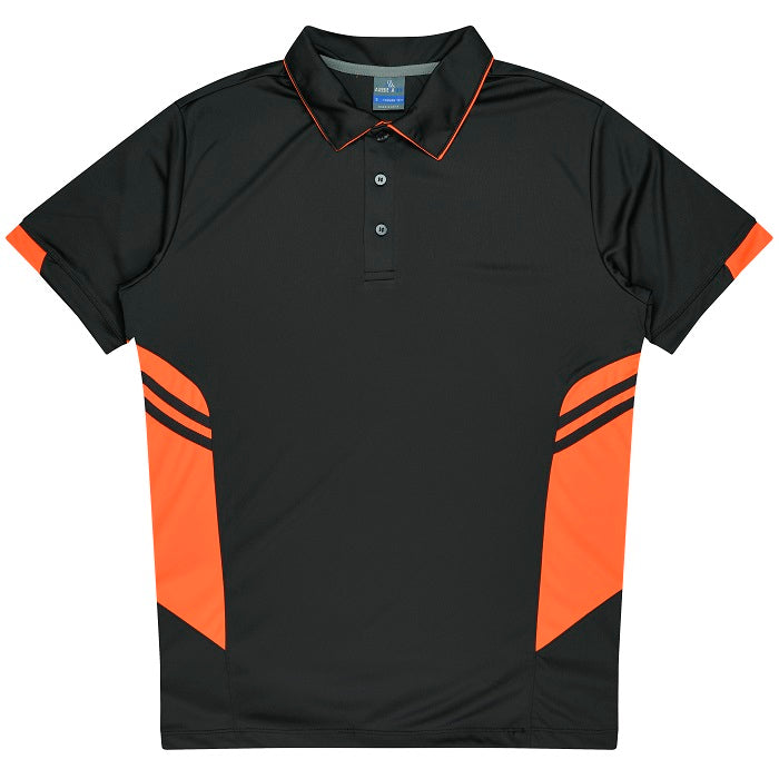 Aussie Pacific N1311 Tasman Mens Polo Slate/Neon Orange