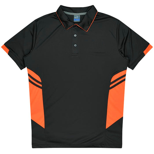 Aussie Pacific N1311 Tasman Mens Polo Slate/Neon Orange
