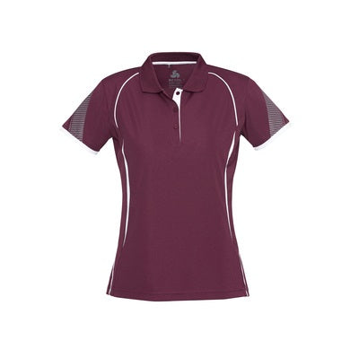 Biz Collection P405LS Razor Ladies Polo Maroon