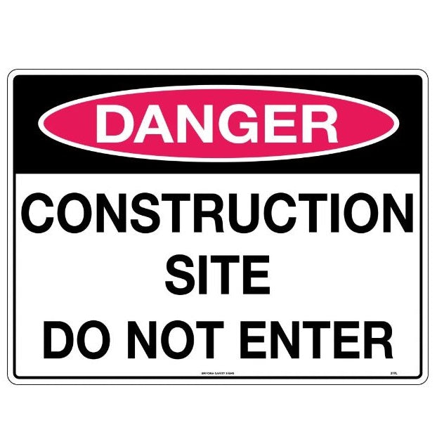 U. Safety Signs 217LP 600x400mm Danger Construction Site Do Not Enter - Sign Front View