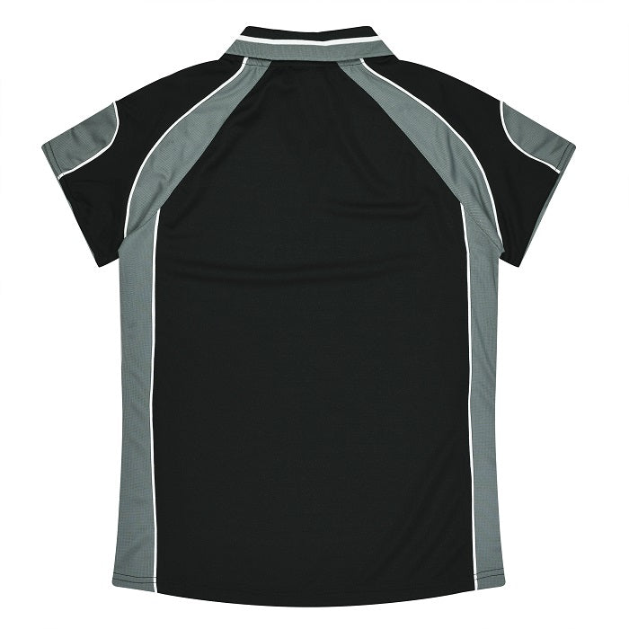 Aussie Pacific N3300 Kids Murray Polo - Black/Ash - Back View