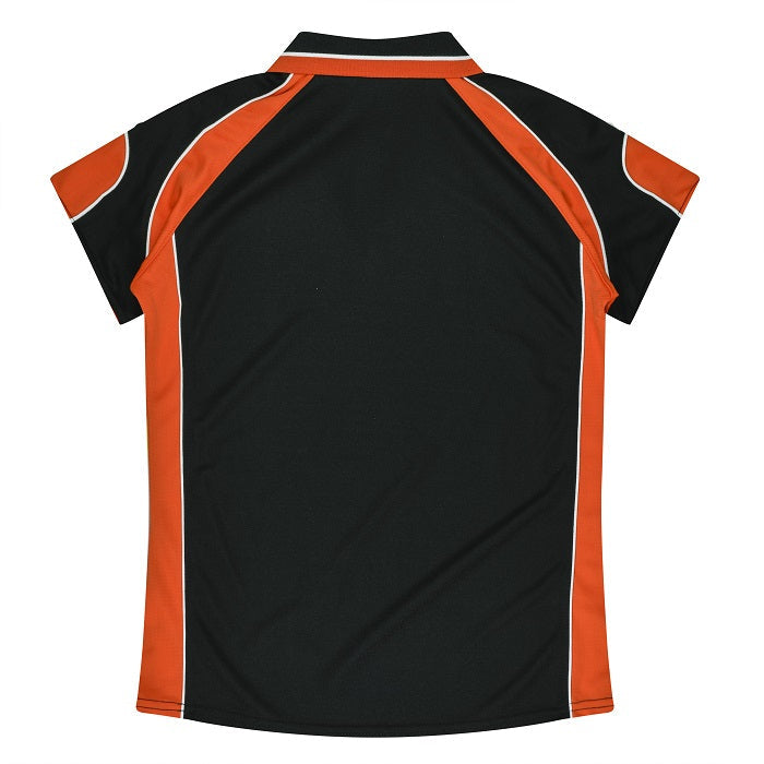 Aussie Pacific N3300 Kids Murray Polo - Black/Orange - Back View
