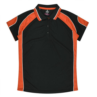 Aussie Pacific N3300 Kids Murray Polo - Black/Orange - Front View