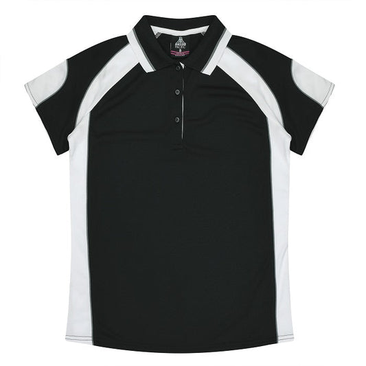 Aussie Pacific N2300 Murray Ladies Polo Black/White
