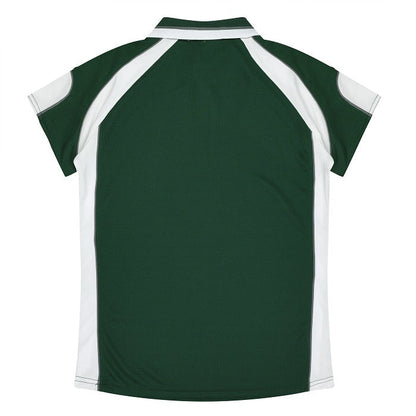 Aussie Pacific N3300 Kids Murray Polo - Bottle Green/White - Back View