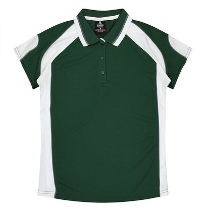 Aussie Pacific N3300 Kids Murray Polo - Bottle Green/White - Front View