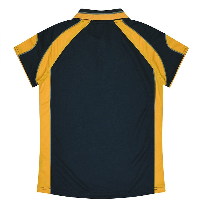 Aussie Pacific N2300 Murray Ladies Polo - Navy/Gold - Back View