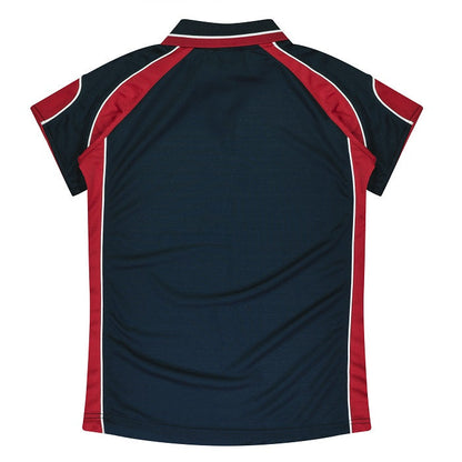 Aussie Pacific N2300 Murray Ladies Polo - Navy/Red - Back View