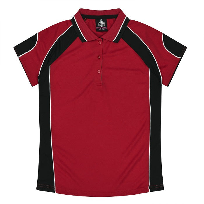 Aussie Pacific N3300 Kids Murray Polo - Red/Black - Front View
