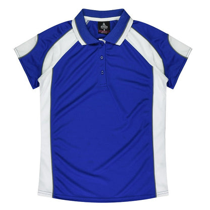Aussie Pacific N2300 Murray Ladies Polo - Royal Blue/White - Front View