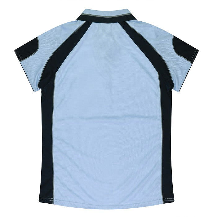 Aussie Pacific N3300 Kids Murray Polo - Sky Blue/Navy - Back View