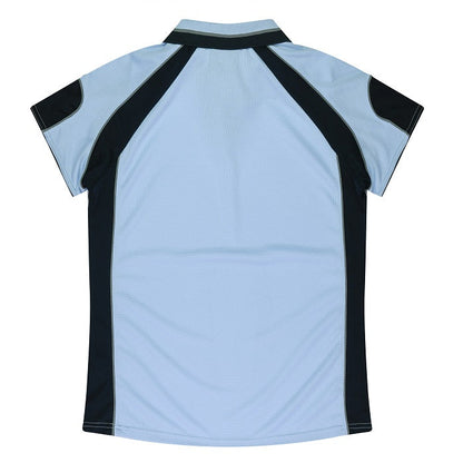 Aussie Pacific N3300 Kids Murray Polo - Sky Blue/Navy - Back View