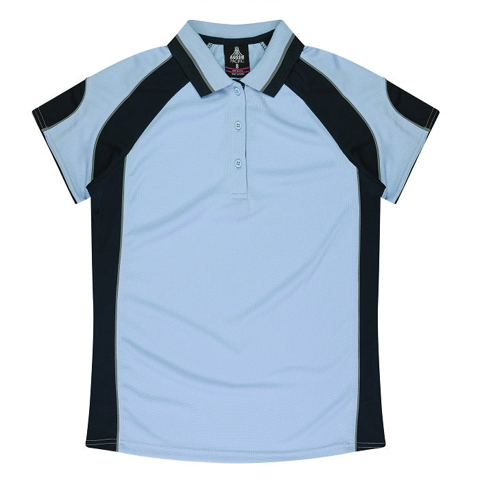 Aussie Pacific N3300 Kids Murray Polo - Sky Blue/Navy - Front View