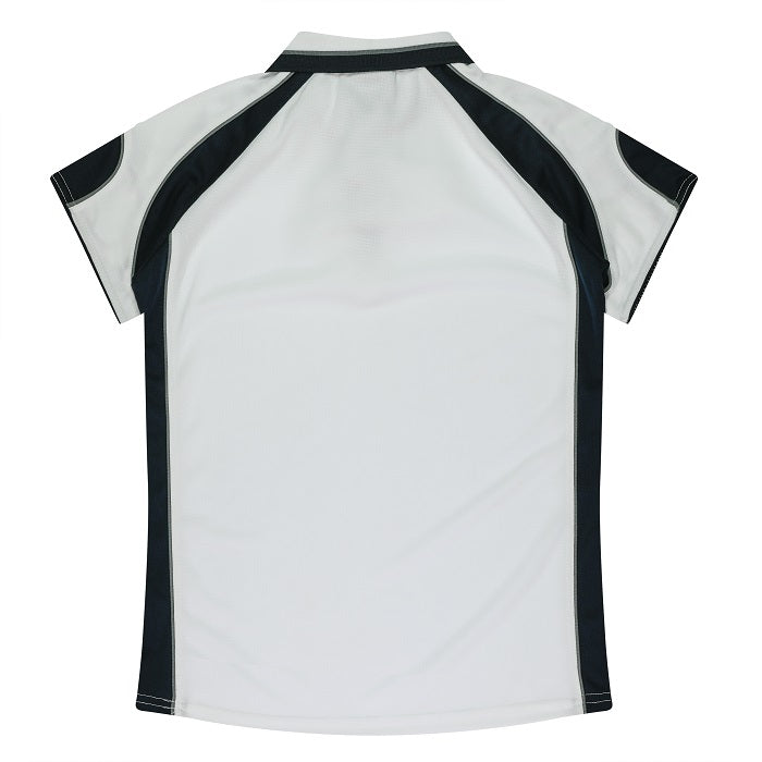 Aussie Pacific N2300 Murray Ladies Polo - White/Navy - Back View