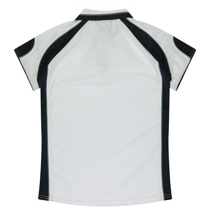 Aussie Pacific N3300 Kids Murray Polo - White/Navy - Back View