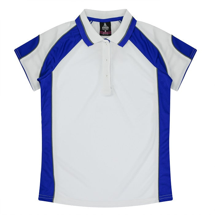 Aussie Pacific N2300 Murray Ladies Polo White/Royal