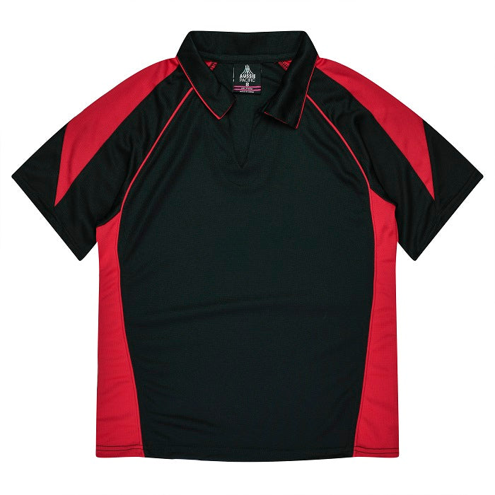 Aussie Pacific N2301 Premier Ladies Polo Black/Red