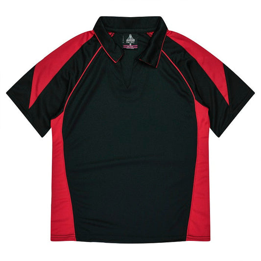Aussie Pacific N2301 Premier Ladies Polo Black/Red