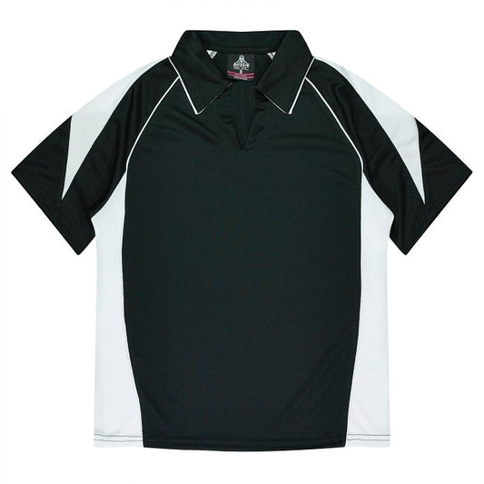 Aussie Pacific N1301 Premier Mens Polo Black/White